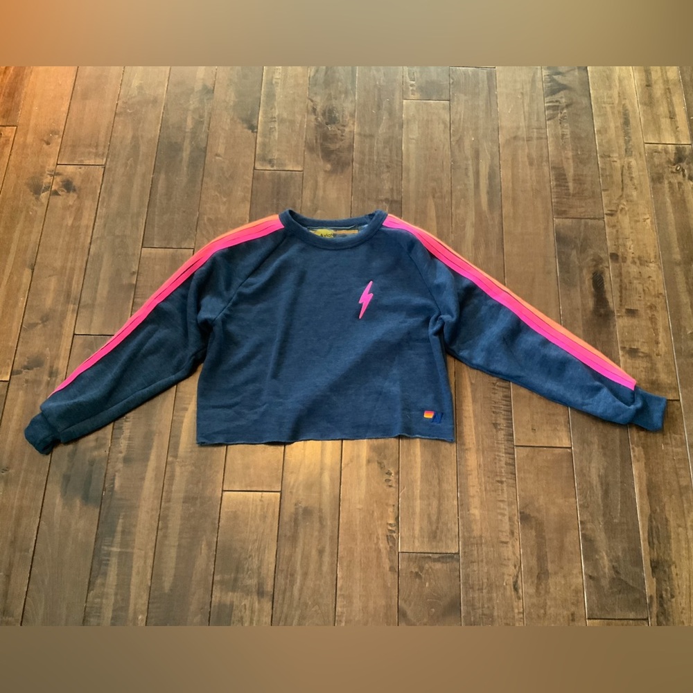 Aviator Nation Bolt Cropped Classic Crew